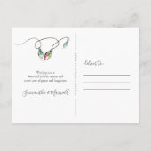 新しいホームムービングアナウンスメントクリスマスサボテン シーズンポストカード (裏面)