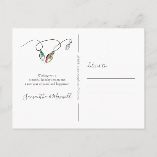 新しいホームムービングアナウンスメントクリスマスサボテン シーズンポストカード (裏面)