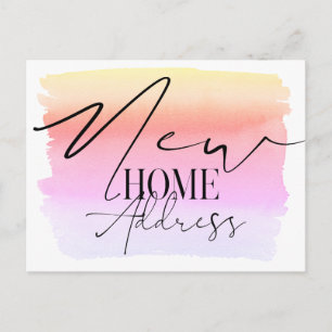 新しいホームモダンウォーターカラー新しい住所はがき ポストカード