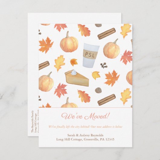 新しいホームモダンウォーターカラー秋事物の移動 案内ポストカード (正面/裏面)