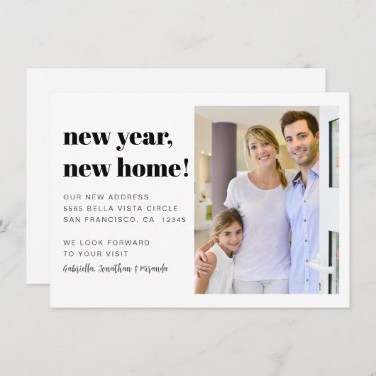 新しいホームモダン写真の移動 案内状 (正面/裏面)