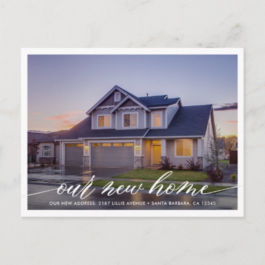 新しいホームモダン写真移動のお知らせ ポストカード (正面)