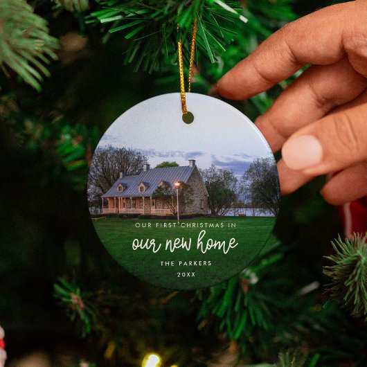 新しいホームモダン初めてのクリスマスの写真 セラミックオーナメント