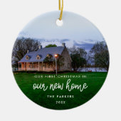 新しいホームモダン初めてのクリスマスの写真 セラミックオーナメント (正面)