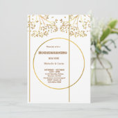 新しいホームモダン秋の秋引っ越し祝いパーティーパーティー 招待状 (スタンド正面)