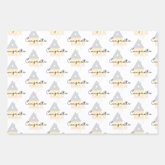 新しいホームラッピングおめでとうシートの紙 ラッピングペーパーシート (正面)