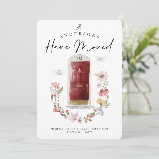 新しいホームレッドウォーターカラードアワイルドフラワーフローラ 案内状 (スタンド正面)