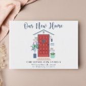 新しいホームレッドウォーターカラーフロントドアポストカード ポストカード