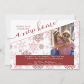 新しいホームレッドスノーフレーク写真のような雪の場所 シーズンカード (正面)