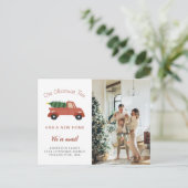 新しいホームレッドトラッククリスマスツリー写真の移動 案内ポストカード (スタンド正面)