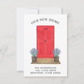 新しいホームレッドドアの移動発表ミニカード ノートカード (正面)