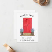 新しいホームレッドドアの移動発表ミニカード ノートカード (正面/裏面インサイチュ)