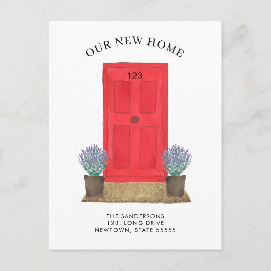 新しいホームレッドドアの移動 案内ポストカード (正面)