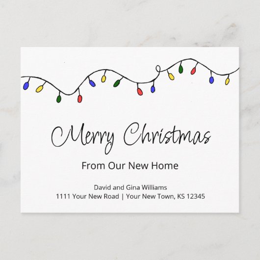 新しいホームレトロクリスマスライト移動 案内ポストカード (正面)