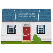 新しいホームロゴクライアントギフトハウスへようこそ ラージペーパーバッグ (正面)