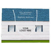 新しいホームロゴクライアントギフトハウスへようこそ ラージペーパーバッグ (裏面)