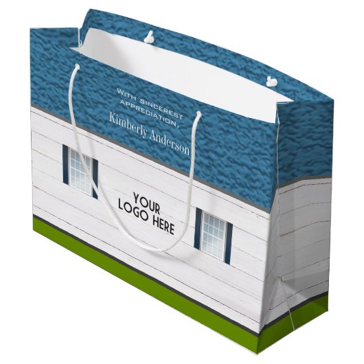 新しいホームロゴクライアントギフトハウスへようこそ ラージペーパーバッグ (裏面アングル)