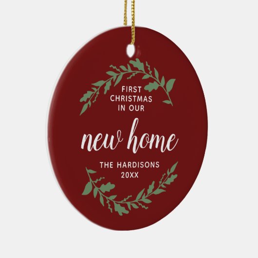 新しいホームローレルで最初のクリスマスパーソナライズされた セラミックオーナメント (右)