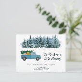 新しいホームヴィンテージブルートラッククリスマスツリー移動 案内ポストカード (スタンド正面)