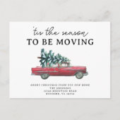 新しいホームヴィンテージレッドカークリスマスツリー移動 案内ポストカード (正面)
