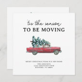 新しいホームヴィンテージレッドカークリスマスツリー移動 案内状 (正面/裏面)