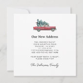 新しいホームヴィンテージレッドカークリスマスツリー移動 案内状 (裏面)