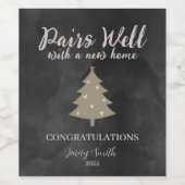 新しいホーム不動産仲介業者ギフトの好意とペア ワインラベル (シングルラベル)