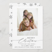 新しいホーム写真からメリークリスマスをスクリプト シーズンカード (正面/裏面)
