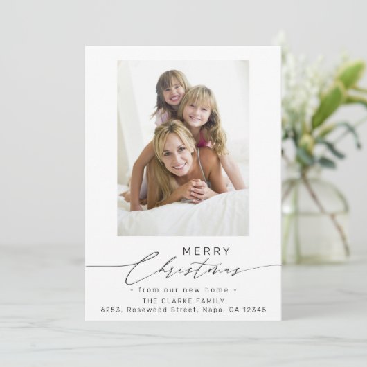 新しいホーム写真からメリークリスマスをスクリプト シーズンカード (スタンド正面)