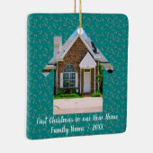新しいホーム写真の初めてのクリスマスパーソナライズされた セラミックオーナメント (右)