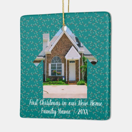 新しいホーム写真の初めてのクリスマスパーソナライズされた セラミックオーナメント (左)