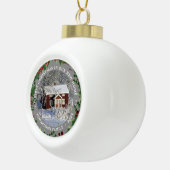 新しいホーム写真の初めてのクリスマス セラミックボールオーナメント (右)