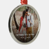 新しいホーム写真の初めてのクリスマス メタルオーナメント (右)