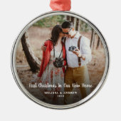 新しいホーム写真の初めてのクリスマス メタルオーナメント (正面)