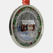 新しいホーム写真の初めてのクリスマス メタルオーナメント (右)