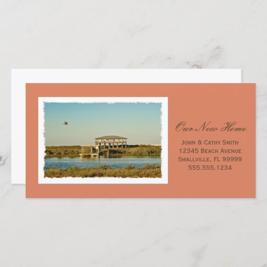 新しいホーム写真の枠カスタム付け新しい住所 案内状 (正面/裏面)