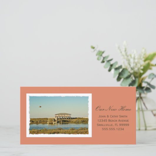 新しいホーム写真の枠カスタム付け新しい住所 案内状 (スタンド正面)