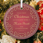 新しいホーム初めてのクリスマスのフェイク金ゴールド ガラスオーナメント