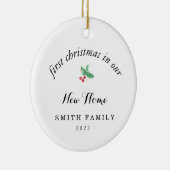 新しいホーム初めてのクリスマスのミニマル写真 セラミックオーナメント (右)