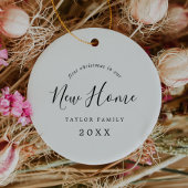 新しいホーム初めてのクリスマスのミニマル写真 セラミックオーナメント