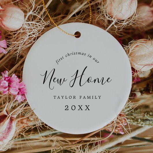 新しいホーム初めてのクリスマスのミニマル写真 セラミックオーナメント