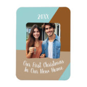 新しいホーム初めてのクリスマスの写真のカスタム マグネット (縦)