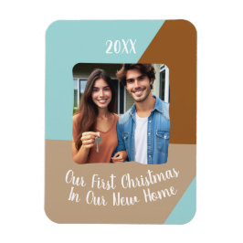 新しいホーム初めてのクリスマスの写真のカスタム マグネット