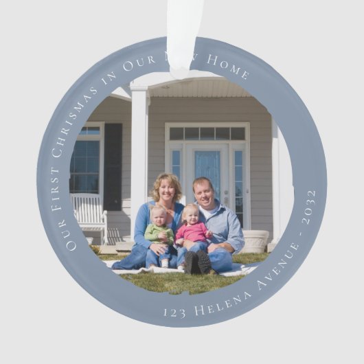 新しいホーム初めてのクリスマスの写真 オーナメント (正面)