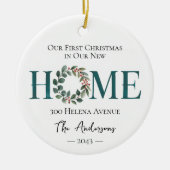 新しいホーム初めてのクリスマスの写真 セラミックオーナメント (正面)
