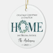 新しいホーム初めてのクリスマスの写真 セラミックオーナメント (左)