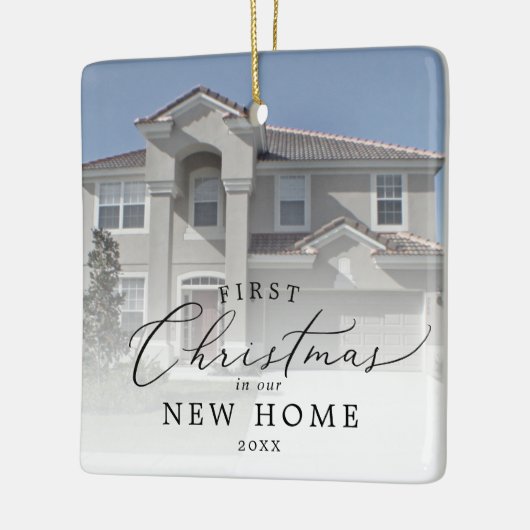新しいホーム初めてのクリスマスの繊細な写真 セラミックオーナメント (左)