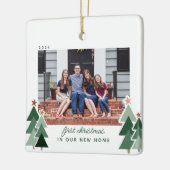 新しいホーム初めてのクリスマス素朴ツリー写真 セラミックオーナメント (左)
