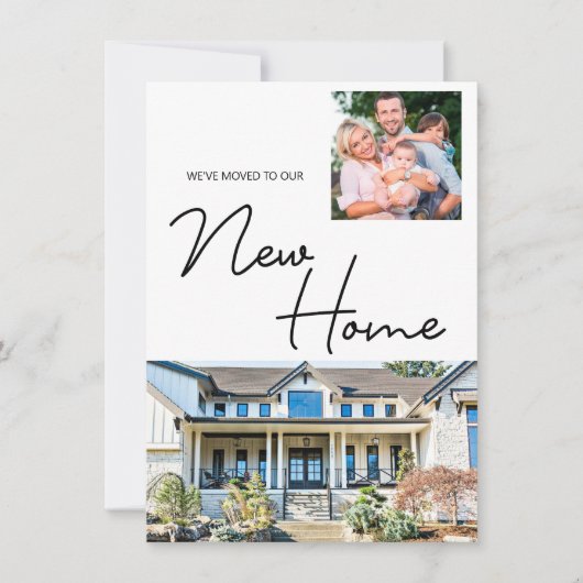 新しいホーム家族の写真と家に移動 シーズンカード (正面)