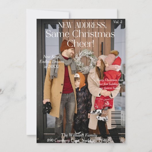 新しいホーム家族の写真クリスマスマガジンのカバー シーズンカード (正面)